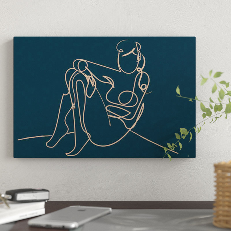 «Teal Nude», reproduction sur toile, H 8 po x l 12 po x P 0,75 po, Toile tendue