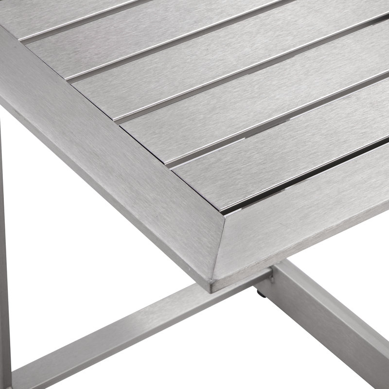 Table d'appoint en métal Harleen, H 17 po x l 16 po x P 16 po, Argent