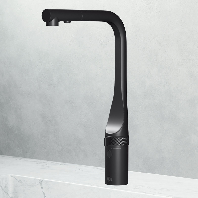 Jewel Touchless Sensor 15 in. Single Handle Pull-Out Kitchen Faucet, Matte Black