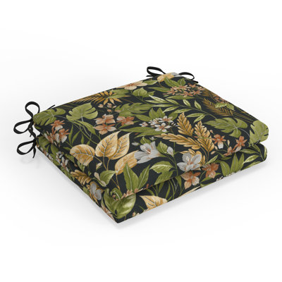 Coussin de chaise d'intérieur / extérieur avec attaches Bay Isle Home ™ Tropic Botanical