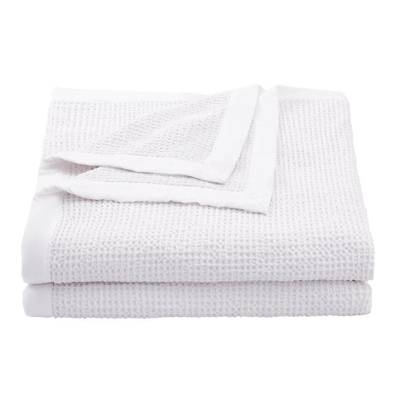 Ensemble de couvre-lit décontracté chic et chic en coton délavé à la pierre, Couvre-lit grand + 2 taies d'oreiller, Blanc