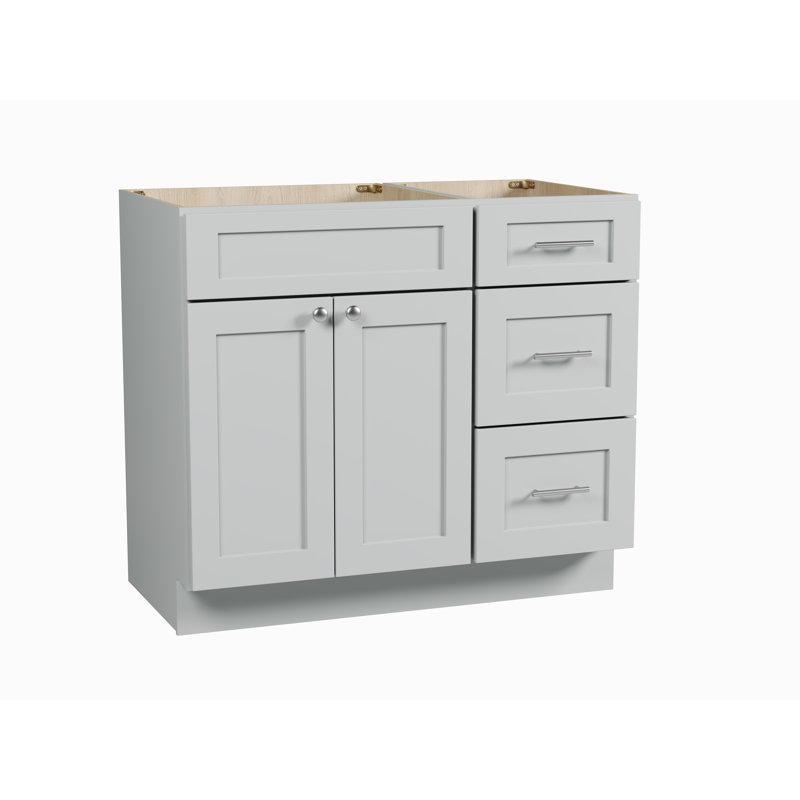 Meuble-lavabo simple 39 po avec tiroir Disar, Gris