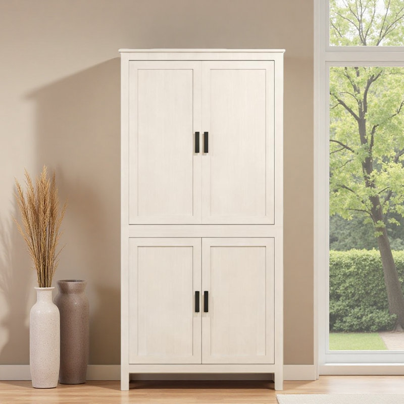 Spacious Freestanding Storage Cabinet,Kitchen Pantry, Antique White