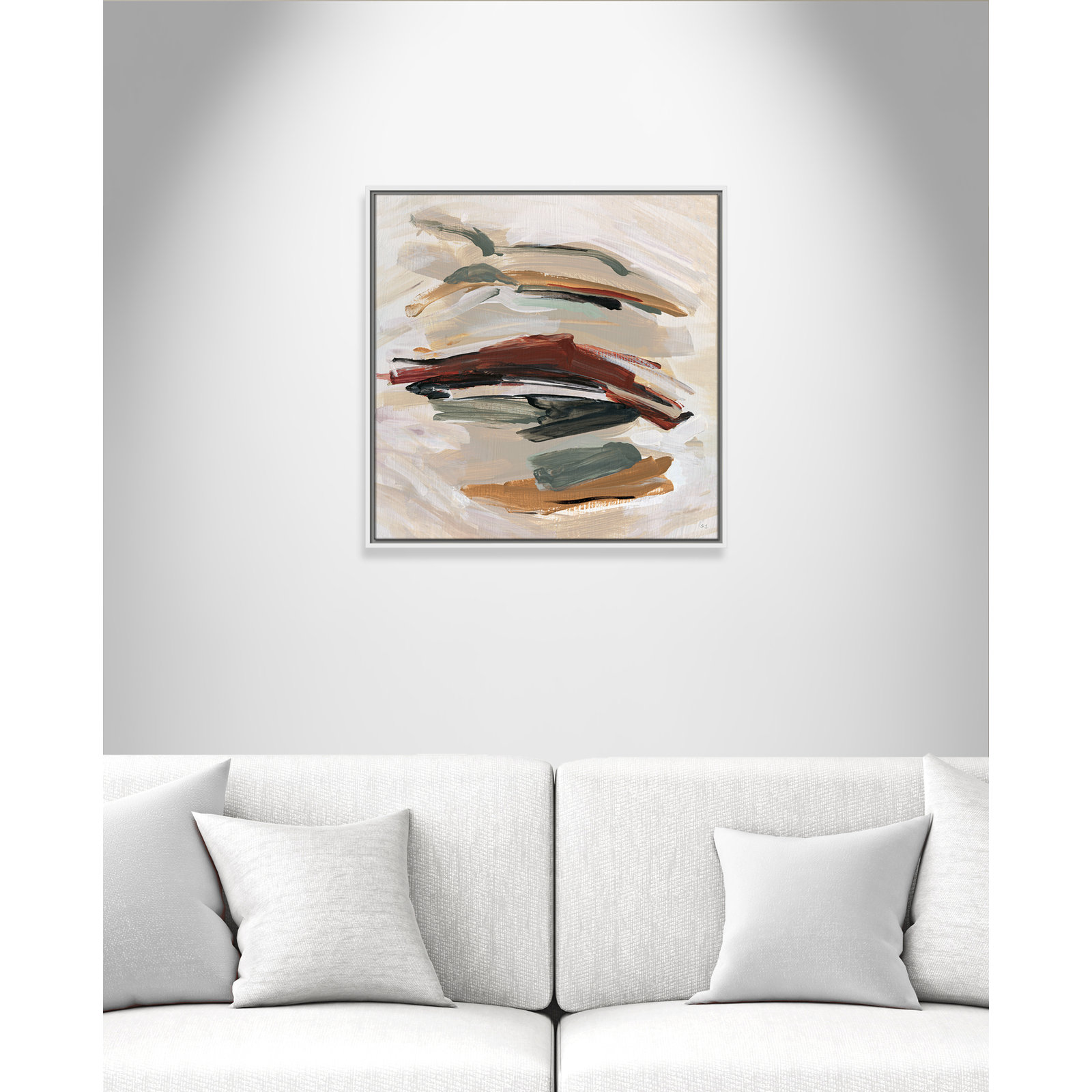 Carmina "Spring Shadows" Painting by Susan Jill, 25.5" H x 25.5" W, White