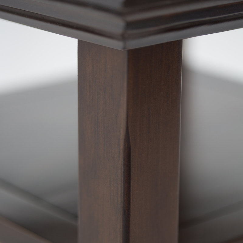 Brunette Brown Solid Wood Transitional Narrow Side Table