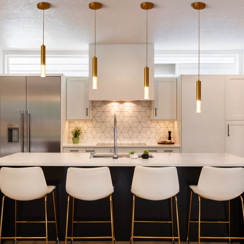 Idske 1 - Light Modern Minimalist Metal Single Cylinder LED Pendant for Contemporary Bedrooms Kitchen Islands Modern Hallways