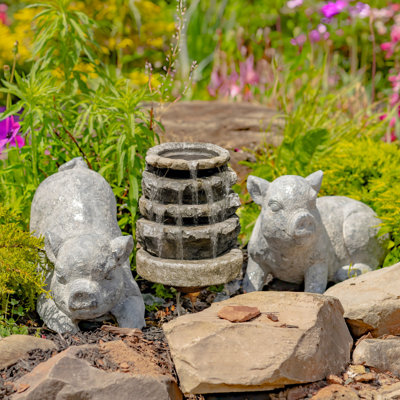 Statues de porcelet magnésium «Truffles & Clover» (ensemble de 2)