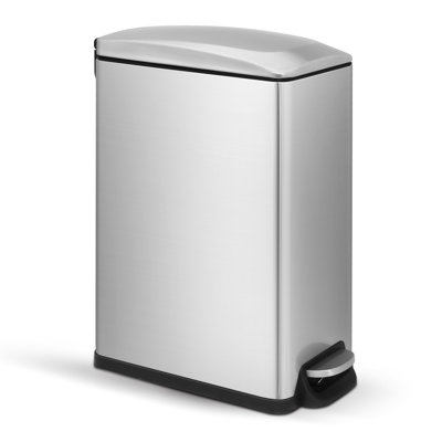 Steel Step On Kitchen Trash Can - 12.9 Gallons