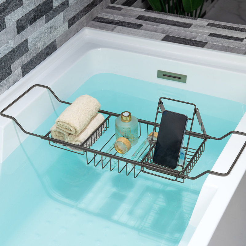 Plateau pour accessoires de salle de bain en acier inoxydable, Noir mat