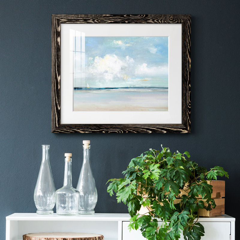 Brise d'été - peinture encadrée, Cadre noir, H 20 po x l 17 po x P 1,5 po