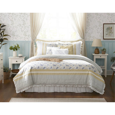 9 Piece Cotton Dawn - King Size Yellow Comforter