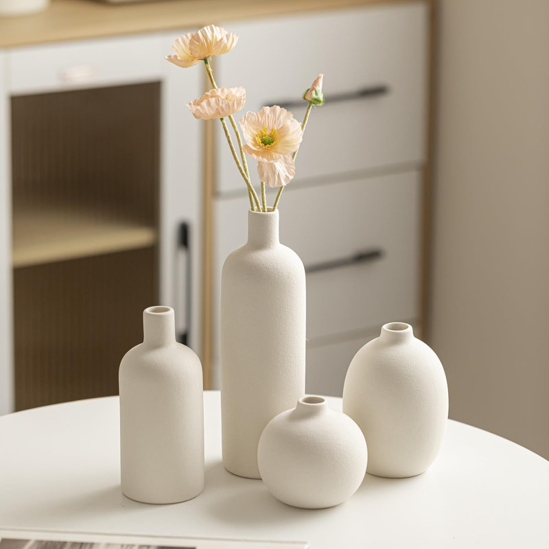 Modern Ceramic Vase 4 Pcs, Beige