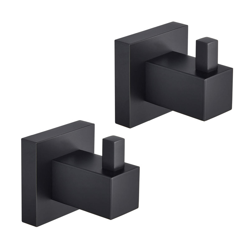 Wall Mounted Robe Hook, Matte Black