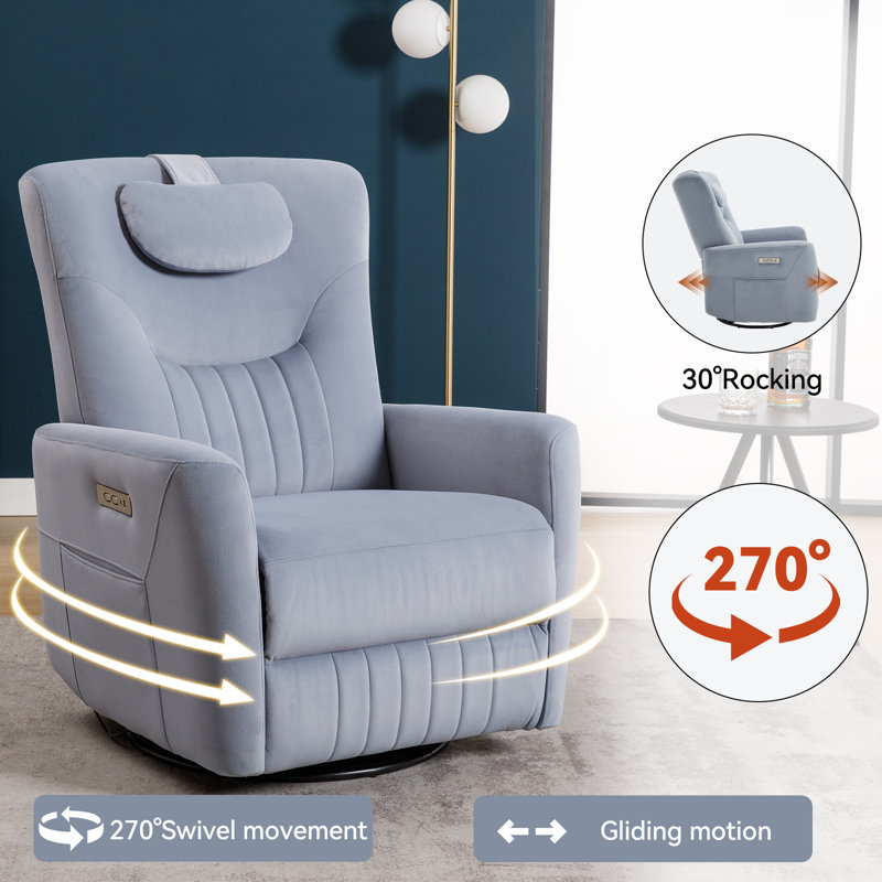 Fauteuil inclinable électrique Humberto, Bleu