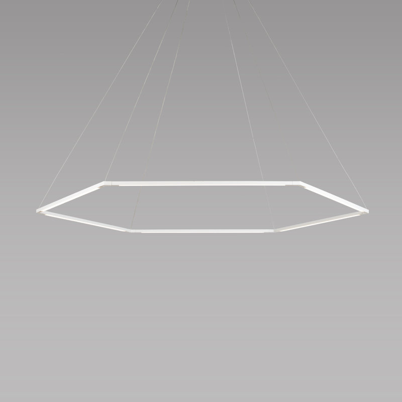 Luminaire suspendu pour îlot de cuisine 6 lumières Z-Bar Z, Blanc mat, H 35,7 po x l 31,5 po x p 0,5 po