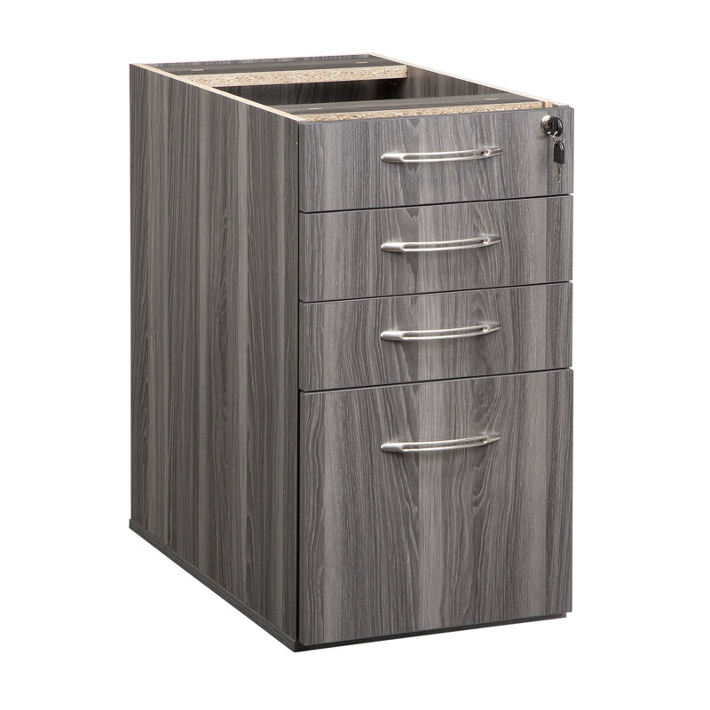 Aberdeen Desk File Pedestal, 27.5" H x 15.25" W x 26.5"D, Gray Steel