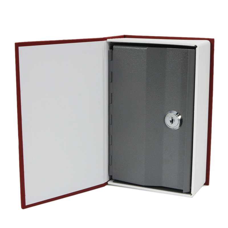 Coffre-fort avec verrou clé jolie simulation english dictionary, 7.17" H x 4.61" W x 2.24" D, Rouge