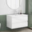 Meuble-lavabo avec lavabo et 2 grands tiroirs, système de fermeture en douceur