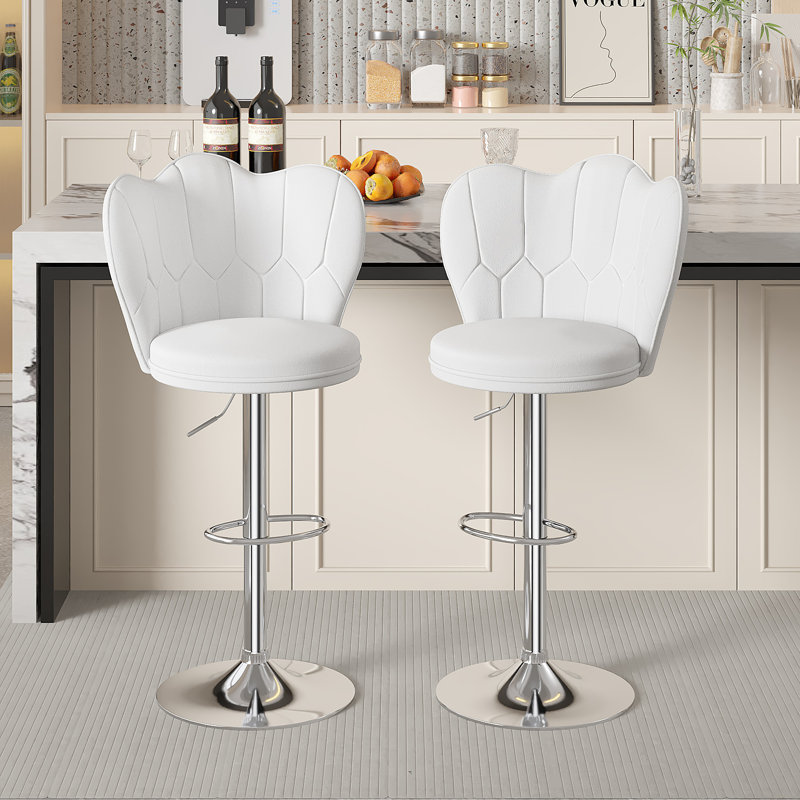 Tabouret pivotant à hauteur réglable, Blanc