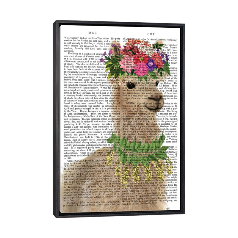 «Llama Bohemian 2» par Fab Funky, reproduction d'art graphique, H 26 po x l 18 po x 1,5 po, Toile avec cadre noir patiné