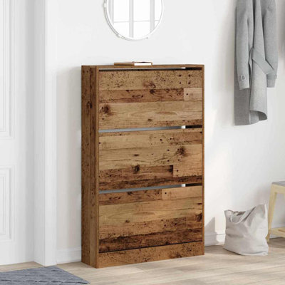 Shoe Cabinet 80 X 21 X 125.5 Cm Engineered Wood
