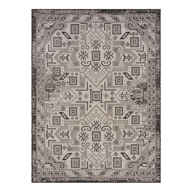 Tapis intérieur / extérieur bleu Alucard Southwestern, Rectangle 5 pi 3 po x 7 pi 1 po