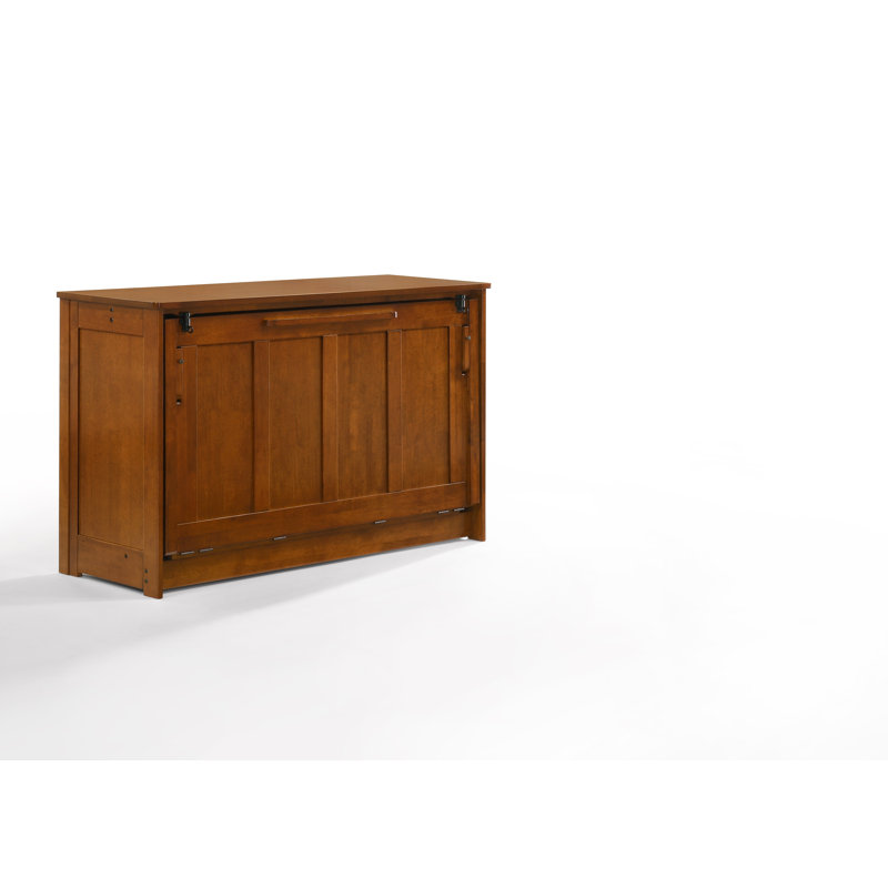 Lit escamotable avec rangement bas Issabella, Double, Cerisier