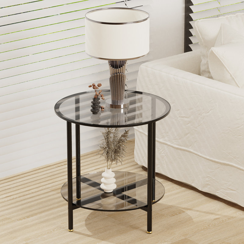 Kiyrah Glass Top End Table