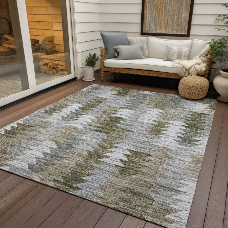 Tapis intérieur / extérieur en polyester antidérapant et lavable Keiser , Rectangulaire 8 pi x 10 pi