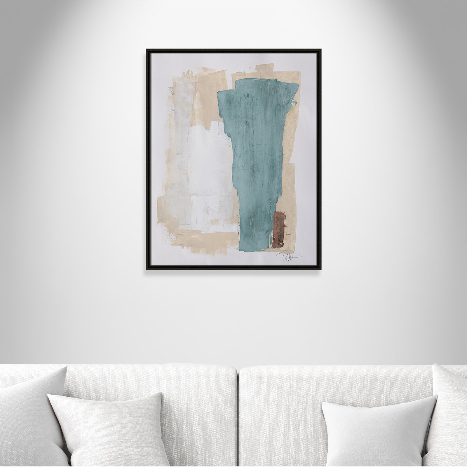 Hubbard "Together We Work-II" Print, Espresso Framed, 29.5" H x 23.5" W x 2" D