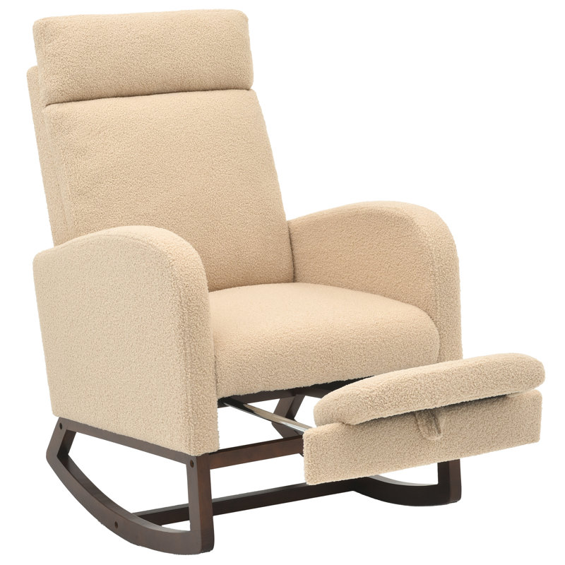 Chaise berçante avec repose-pieds Teedy, Teddy Apricot