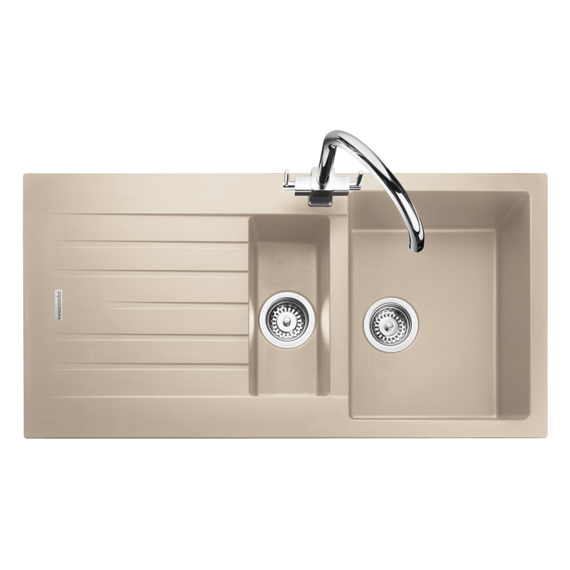 Andesite 100cm x 50cm 1.5 Inset Bowl Kitchen Sink, Stone