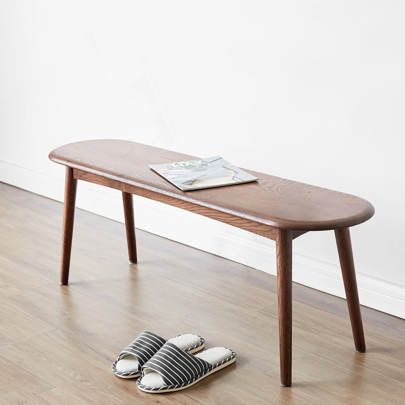 Banc de salle à manger en bois, Noyer, H 16,14 po x l 47,24 po x P 11,81 po