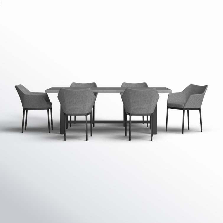 Inaya 79'' Rectangular 6 - Person Outdoor Dining Set with Cushions