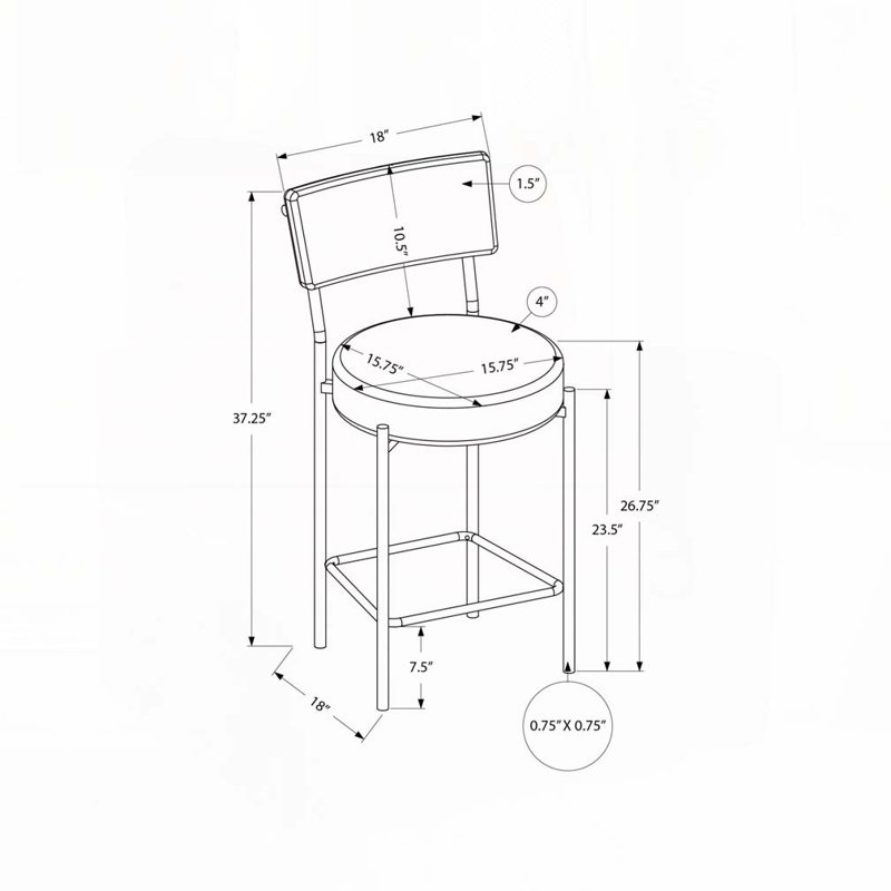 Tabouret de bar, hauteur de comptoir, ensemble de 2,, Noir, Noir