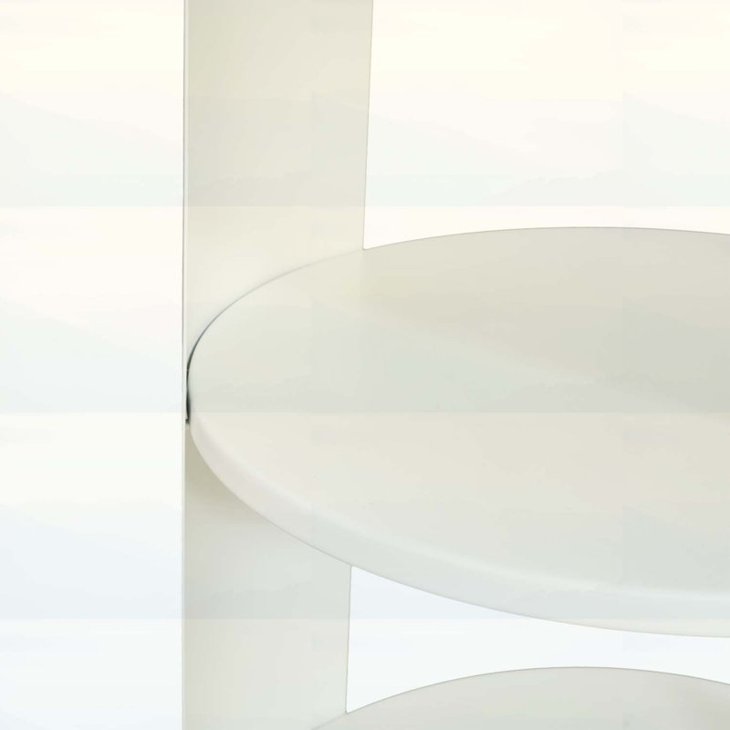 Round Side Table,End Table,for Modern and Space-Saving Design, Blanc