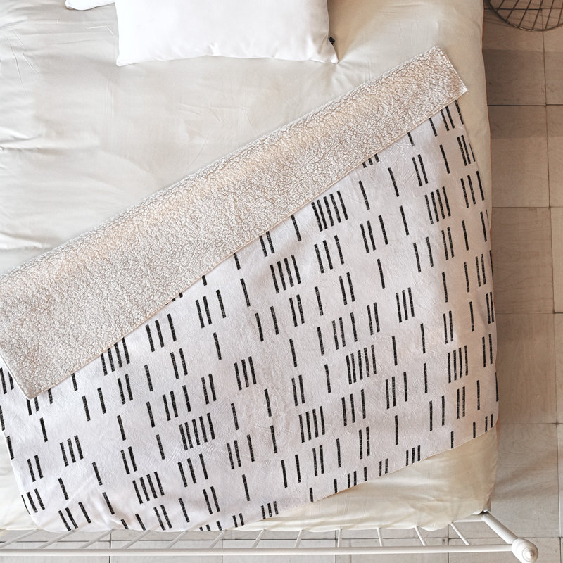 Couverture Holli Zollinger Mudcloth, Blanc, L 60 po x l 50 po