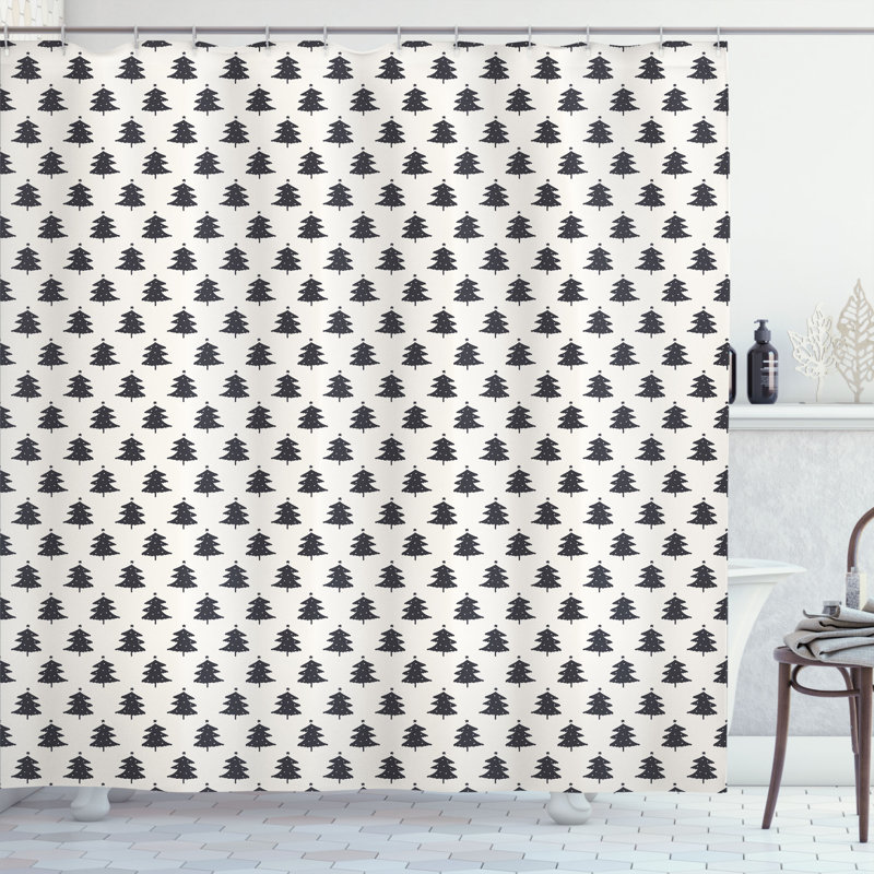 Shower Curtain with Hooks Included, 70" H x 69" W