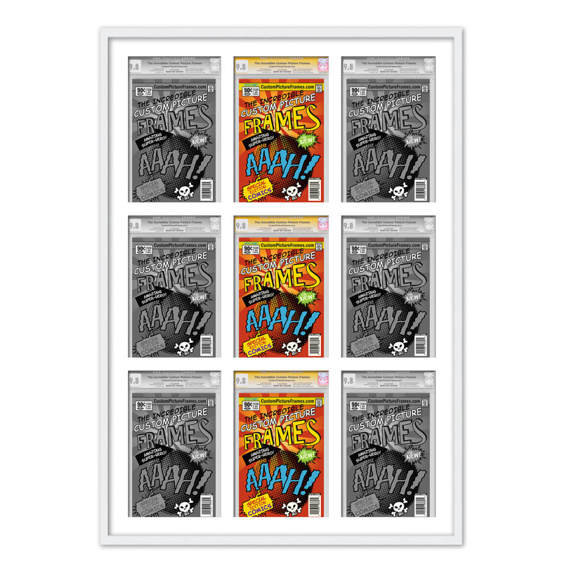 Wood Picture Frame with Mat, 8.125" x 13", 30" x 44.5", White/White