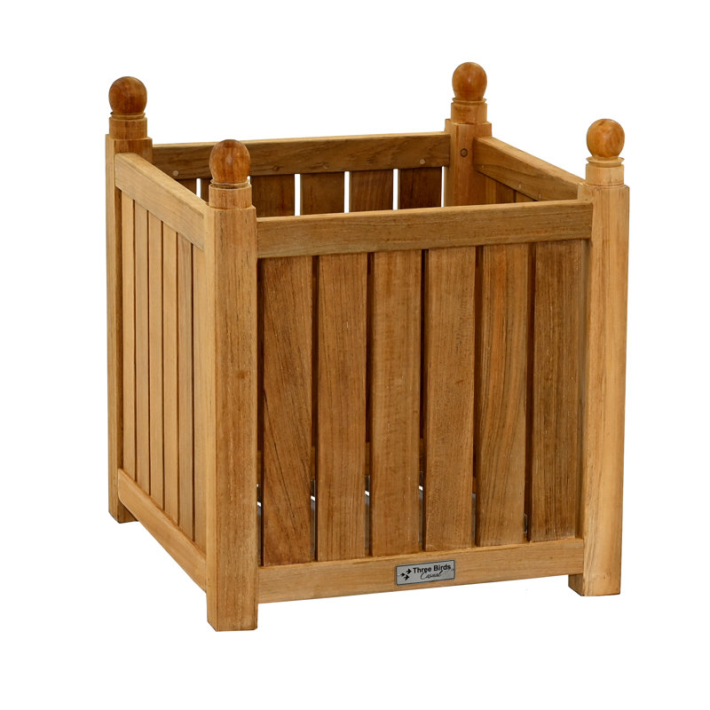 Teak Outdoor Square Planter Box, Small