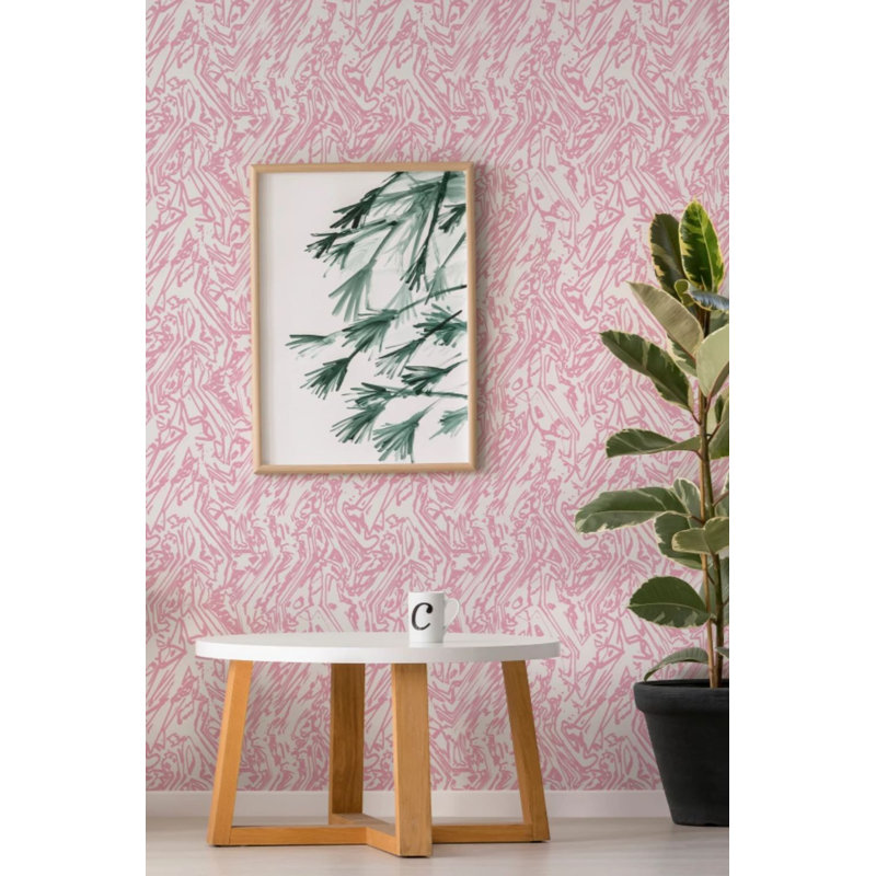 Rouleau de papier peint mat de qualité supérieure en marbre, Rose pastel, Auto-adhésif, Non-Woven