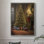 «Christmas Holiday Art», impression encadrée en bois massif
