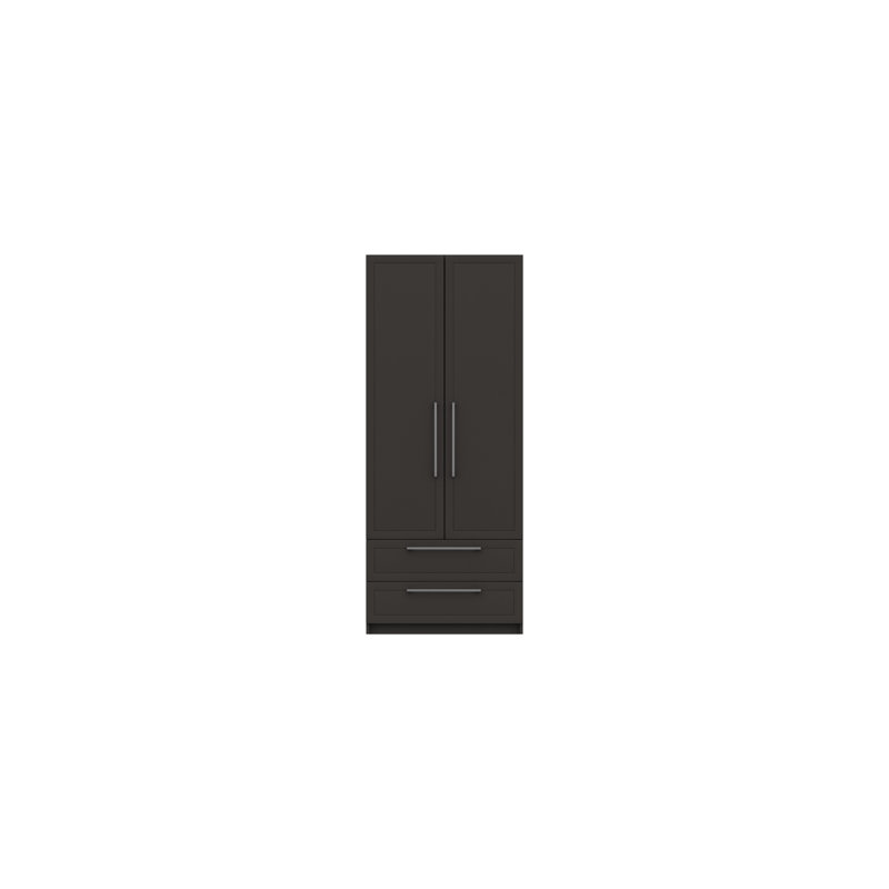 Allenna 2 Door Manufactured Wood Wardrobe, Graphite Gloss