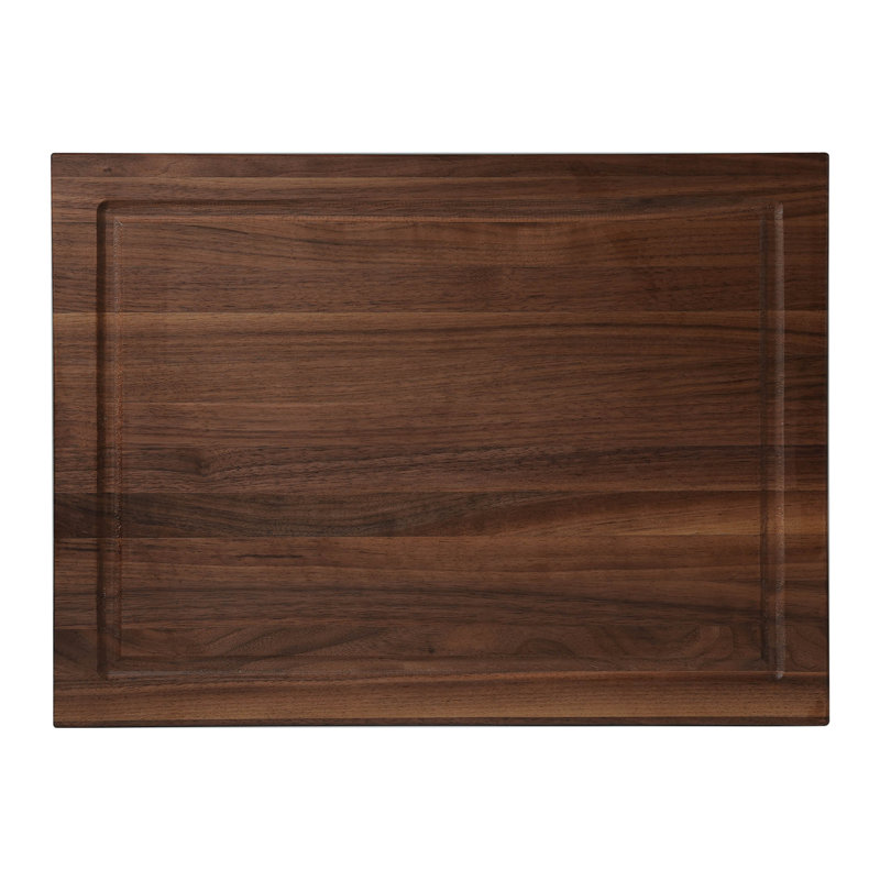 Solid Walnut Edge Grain Butcher Block Cutting Board with Invisible Handles