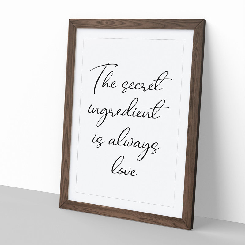The Secret Ingredient - Framed Print, 36cm H x 27cm W x 2cm D, Walnut Framed