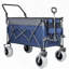 Chariot pliant multifonctionnel à pousser et à tirer avec auvent et poignée rotative, chariot utilitaire de plage grande capacité de 300 L avec pneus de 9 po x 4 po (capacité de 480 lb)-136449093