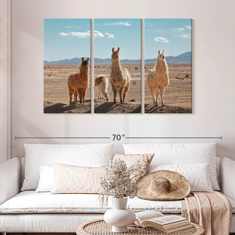 Four Llamas, 32" H x 50" W