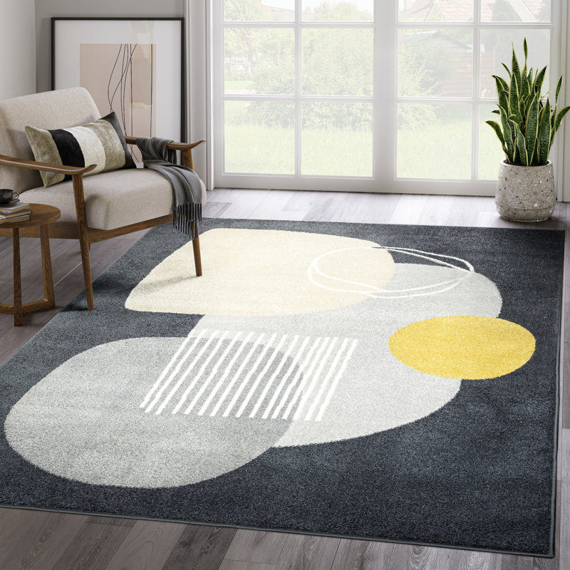Tapis à motif géométrique gris Abani Rugs Douglas DEC130B, Rectangle 7 pi 9 po x 10 pi 2 po