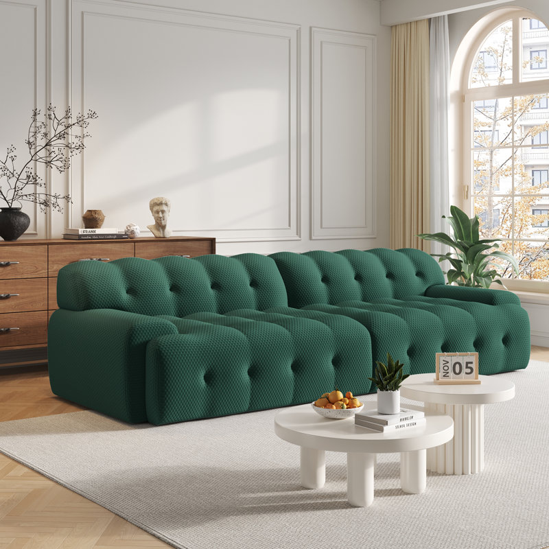 Canapé modulaire Bierce, Vert, 27,5 po H x 102,4 po L x 41,34 po P