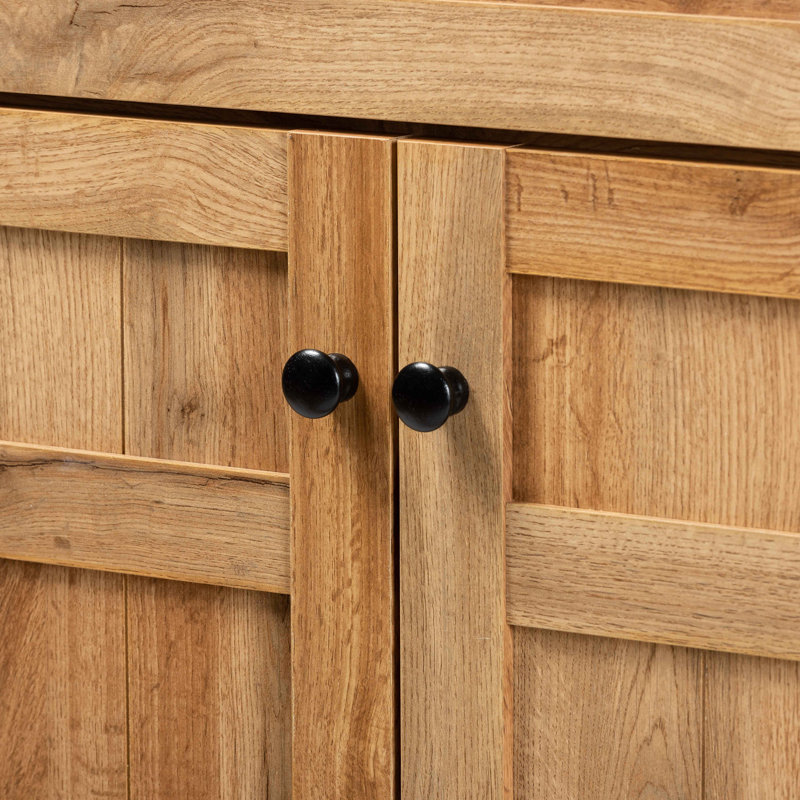 Armoire de rangement à chaussures à 1 tiroir Aadhiran en bois fini chêne brun, H 45,1 po x l 30,6 po x P 15 po